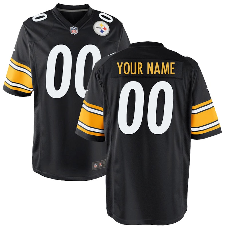 None  PIT Steelers Premium Material Authentic Jersey Game Day Wear