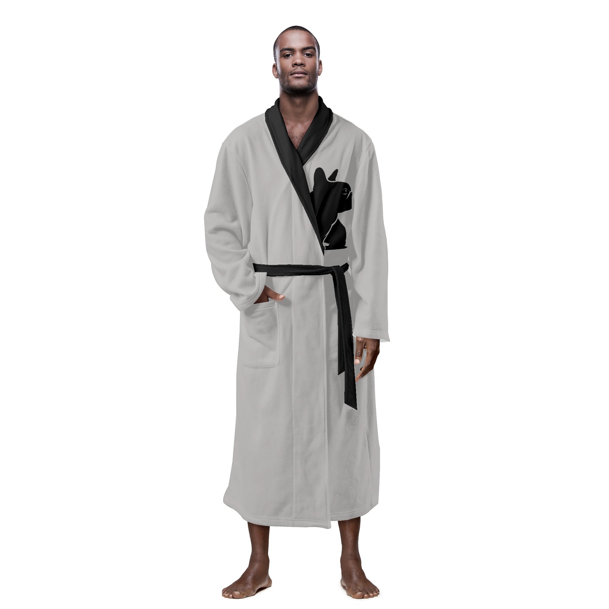 French Bulldog Lover Hank Men Bathrobe Lovely Frenchie Themed Goods