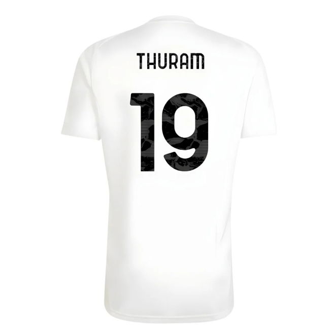 2025-2026 Juventus Training Tee (White) (Thuram 19)