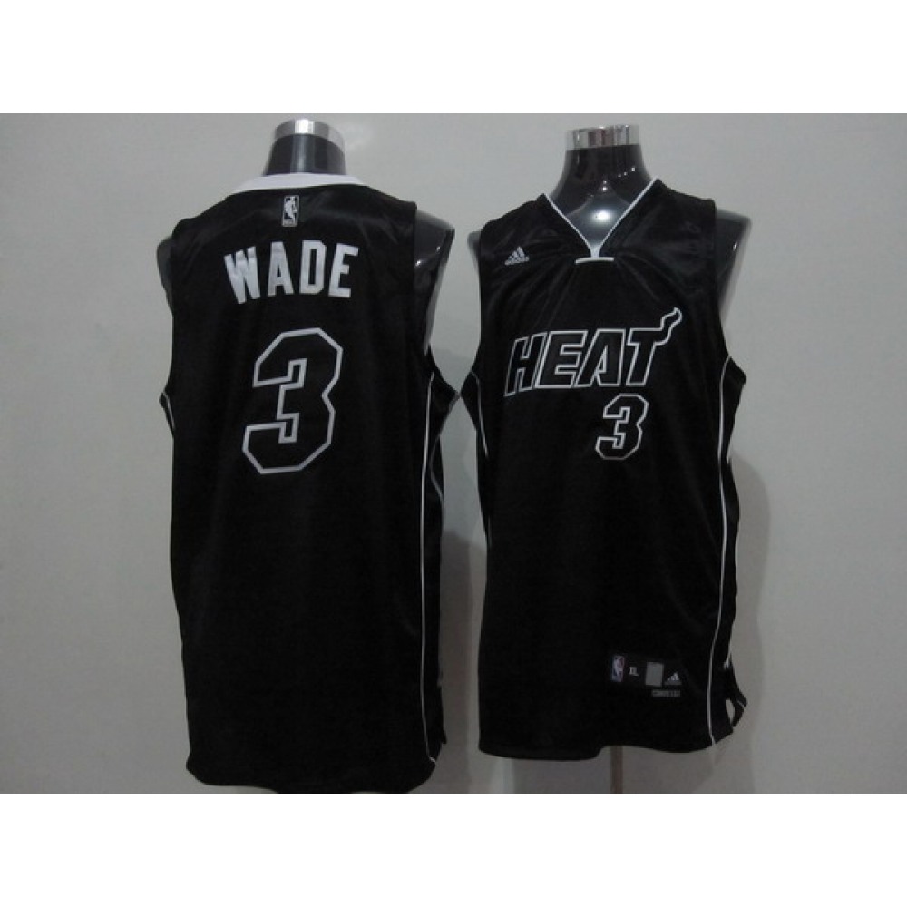 Fan Favorite Performance Men's MIA #3 Dwyane Black Basketball Jersey