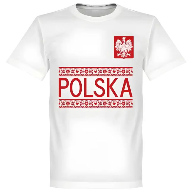 Poland Lewandowski 9 Team T-Shirt - White Premium Quality