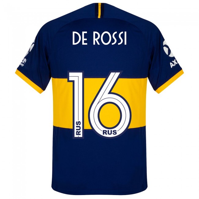 Comfort Fit De Rossi 16 Boca Juniors Home 2019-20 Soccer Jersey Shirt