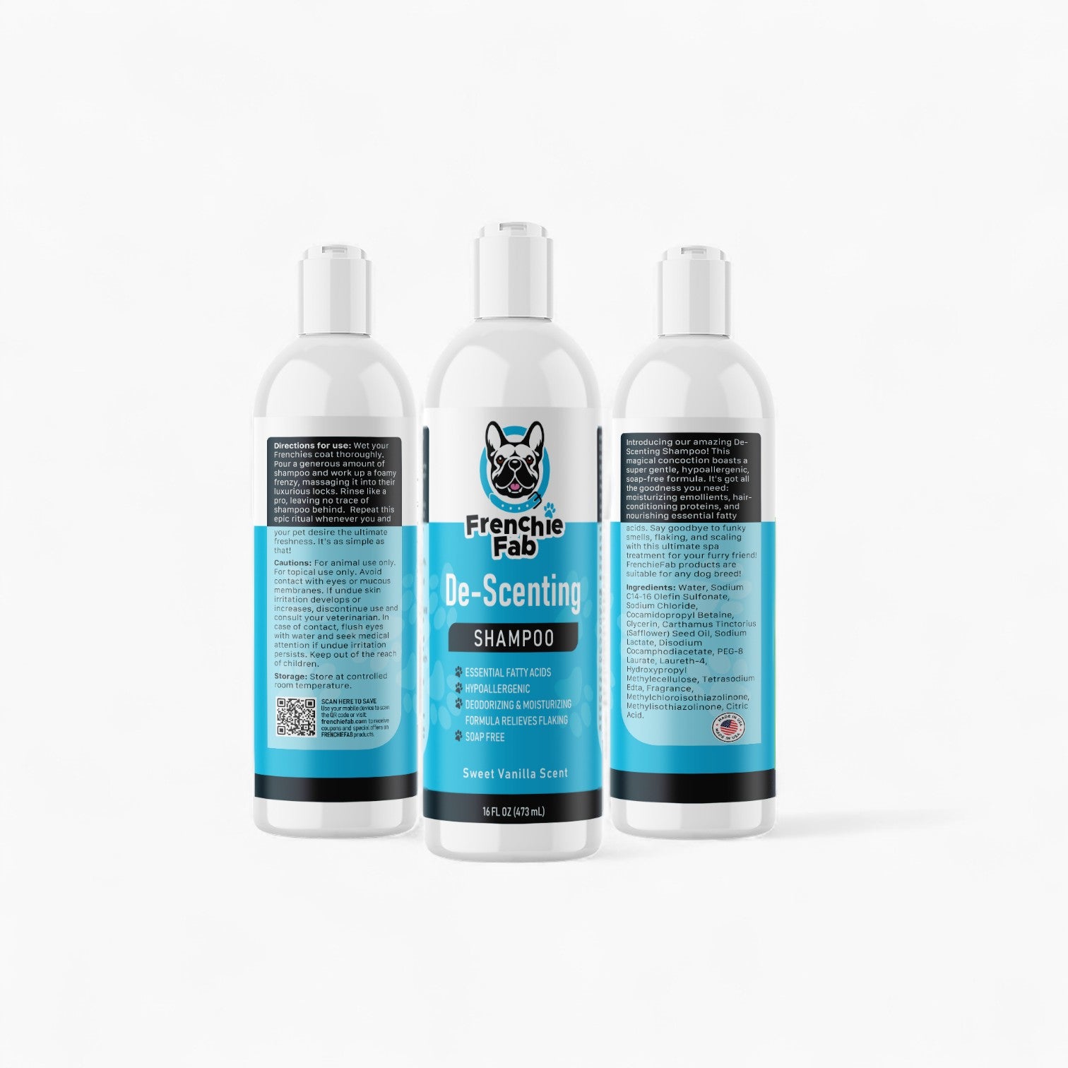 Frenchie-Fan French Bulldog De-scenting Shampoo – Hypoallergenic Odor...