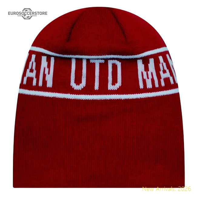 Man Utd Cuff Knit Hat Skull Beanie (Red)