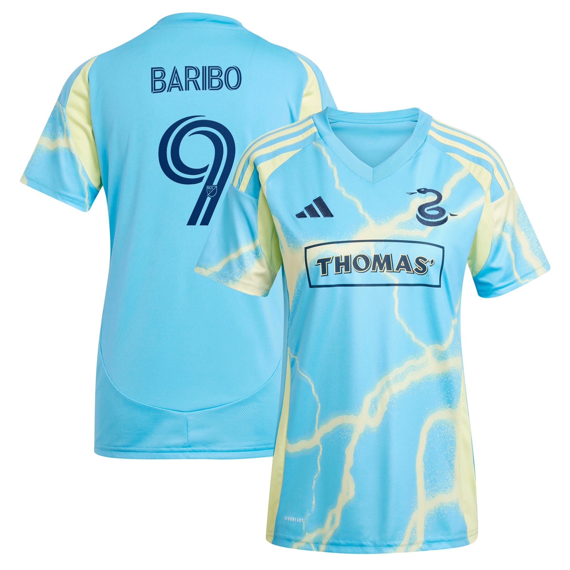 [SJH] Youth Tai Baribo Philadelphia Union Women's 2025 The Voltage Kit Replica Player Jersey - Blue
