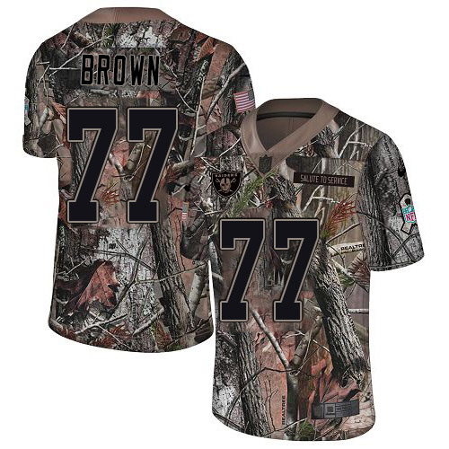 NFL O R Raiders #77 Trent Brown Brown Limited Jersey - -v8