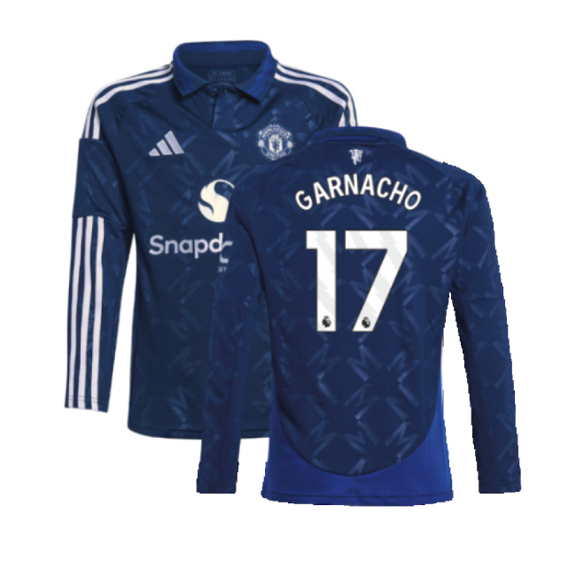 2024-2025 Man Utd Long Sleeve Away Kit (Kids) (Garnacho 17)