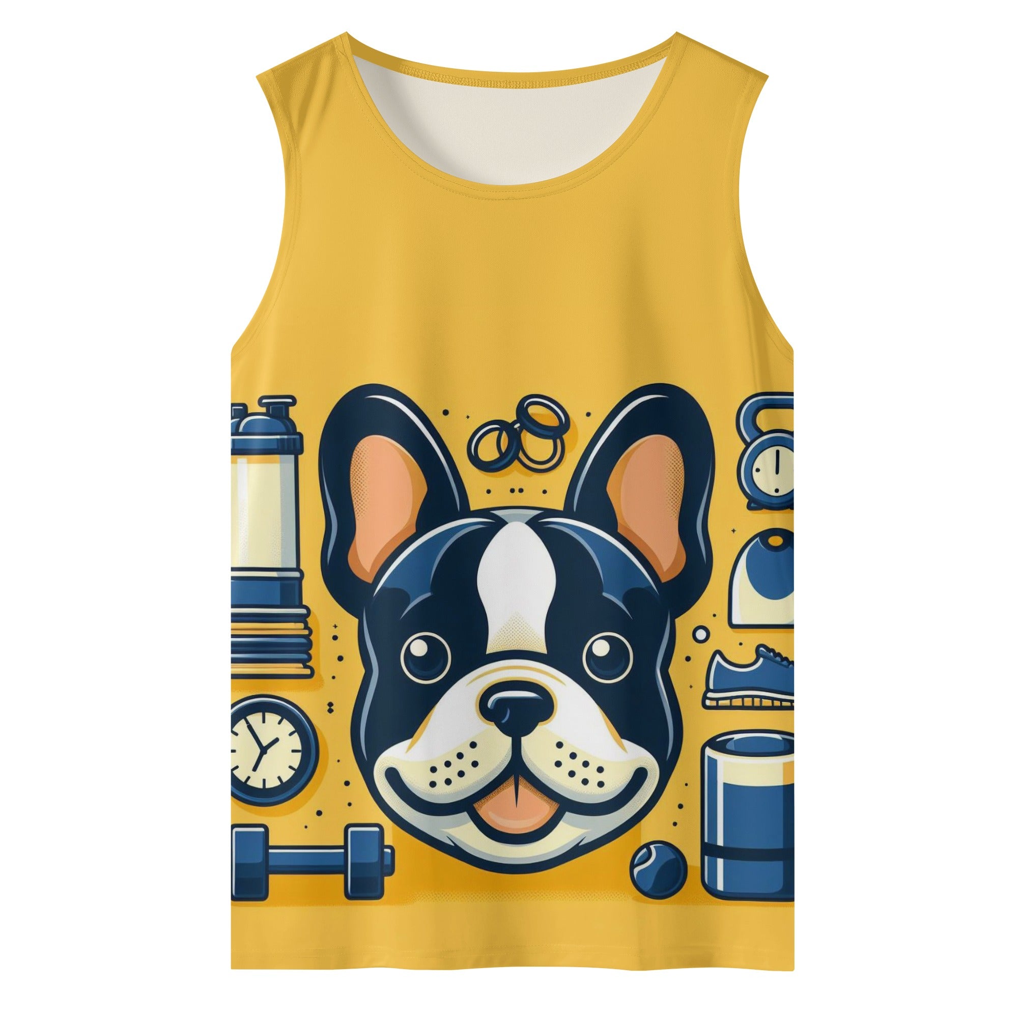 Lifestyle-Driven Frenchie-Fan Scout - Men Tank Tops for Casual Outings