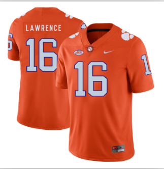 Men's Clemson Tigs Orange 2024 breathable Trevor Lawrence #16