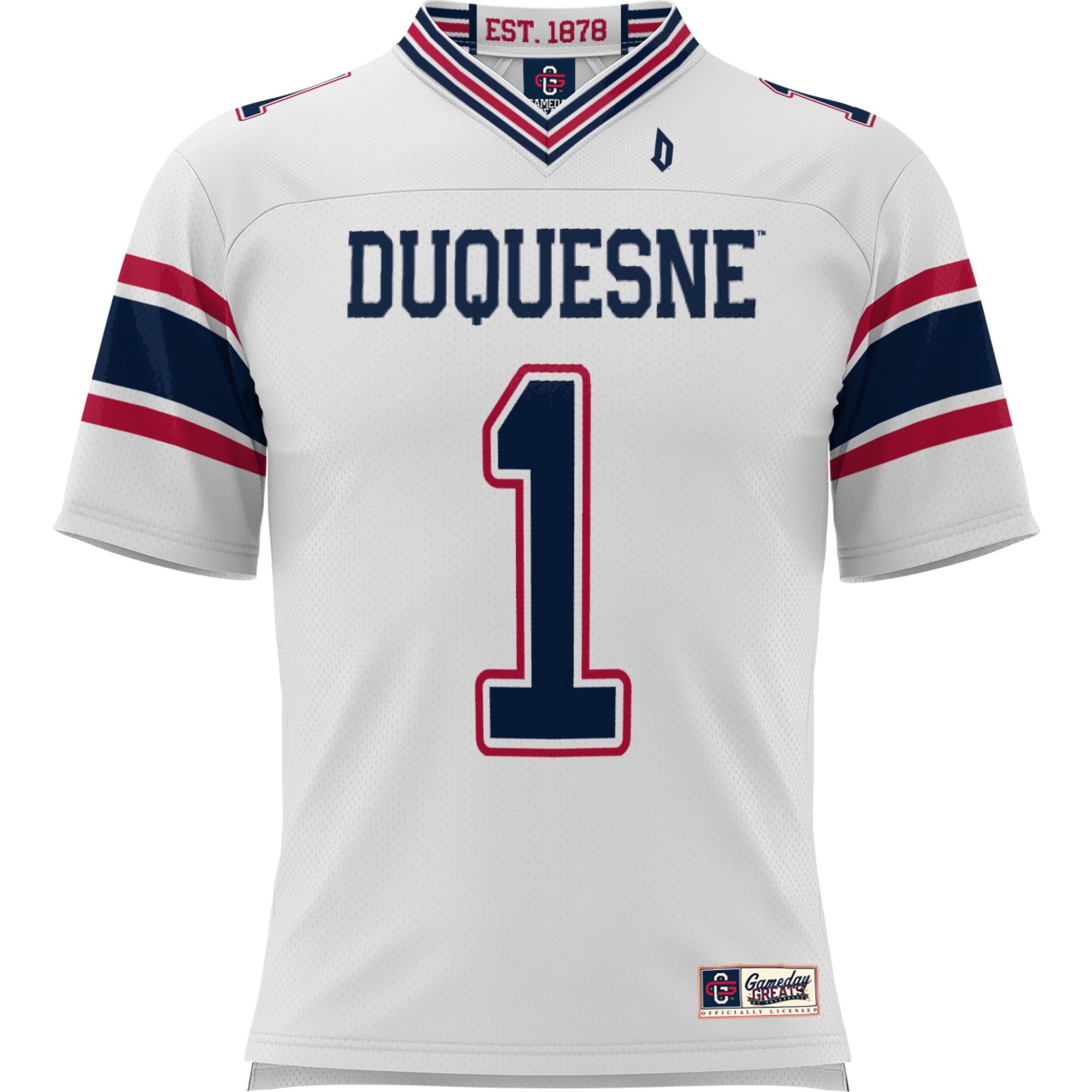 #1 Duquesne Dukes GameDay Greats Youth Football Jersey - White