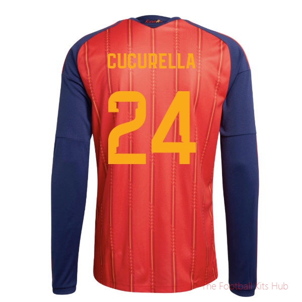 2026-2027 Spain Long Sleeve Home Shirt (Cucurella 24)