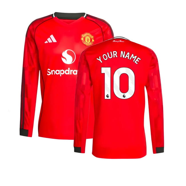 Man Utd 2025-20 Home Football Kit Name & Number L M S_396