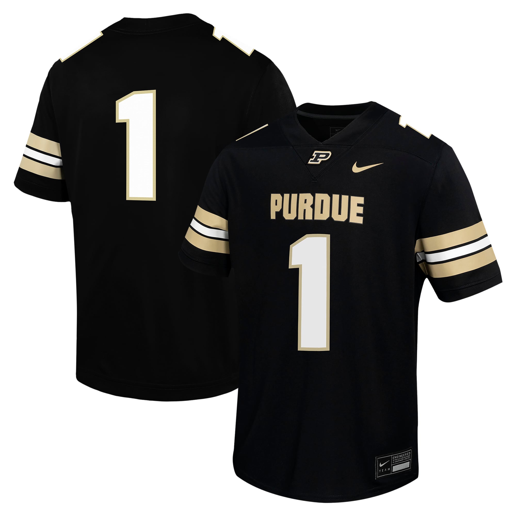 #1 Purdue Boilermakers Nike Youth Untouchable Football Jersey - Black