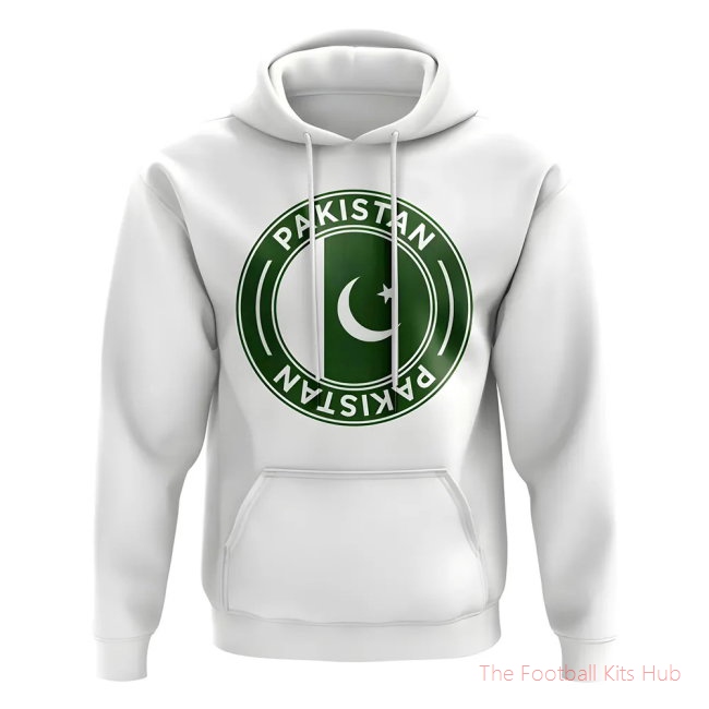 Men Pakistan Football Badge Hoodie (White)
