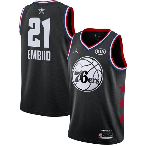 PHI Black Nike J. Embiid #21 NBA Jersey Game Day Wear NBA Fan Apparel