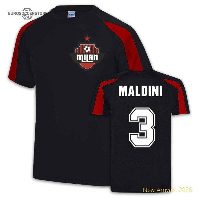 Authentic Maldini Ac Milan Sport Training Jersey (Black)