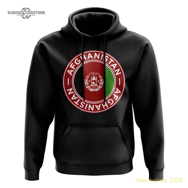 Afghanistan Football Badge Hoodie (black) - Match Quality