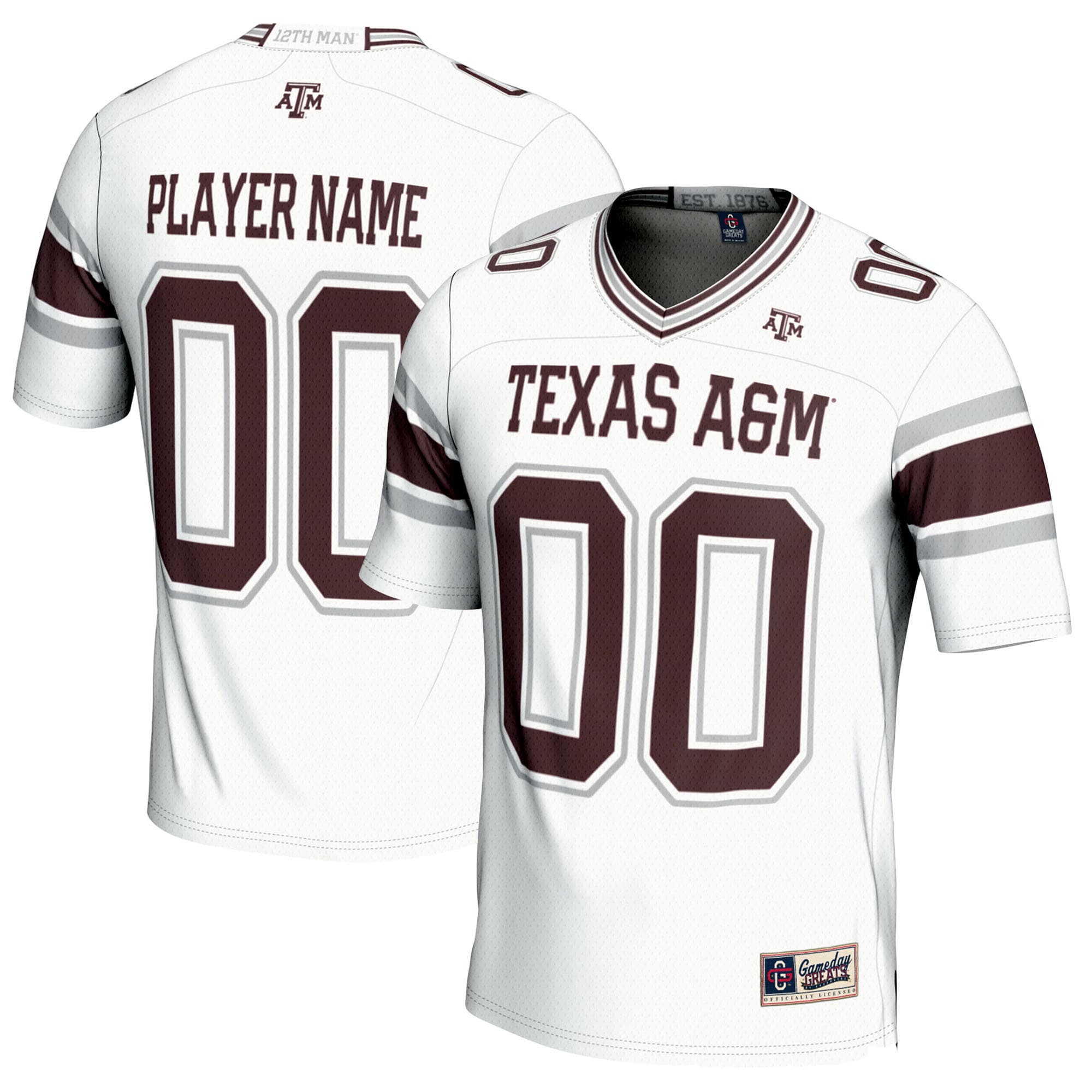 [NJP] Texas A&M Aggies GameDay Greats Youth NIL Pick-A-Player Football Jersey - White
