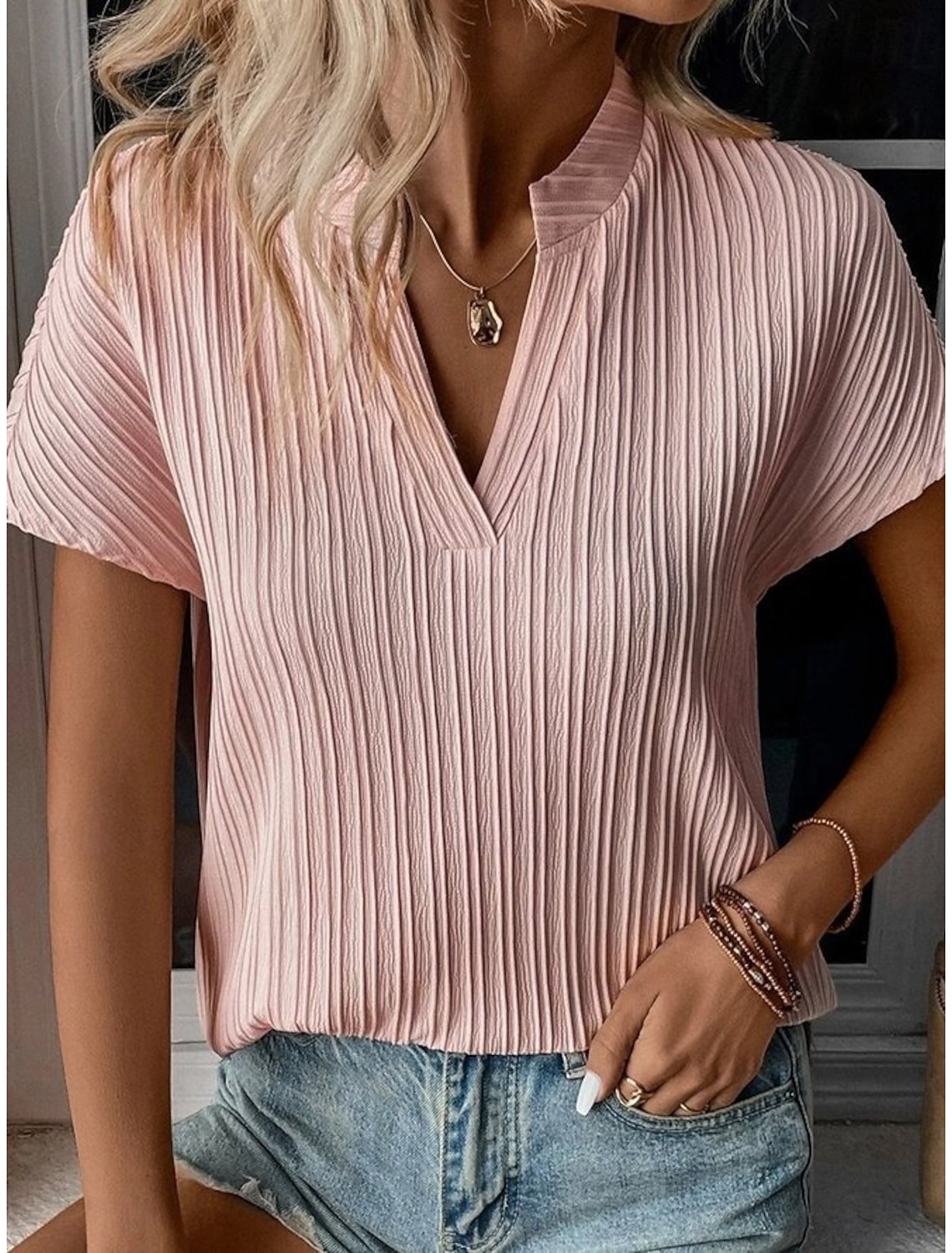 Women's Lace Tops Elegant Bohemia Fashion Short Sleeve Crew Neck Regular Tops Casual Daily Going out White Summer Spring