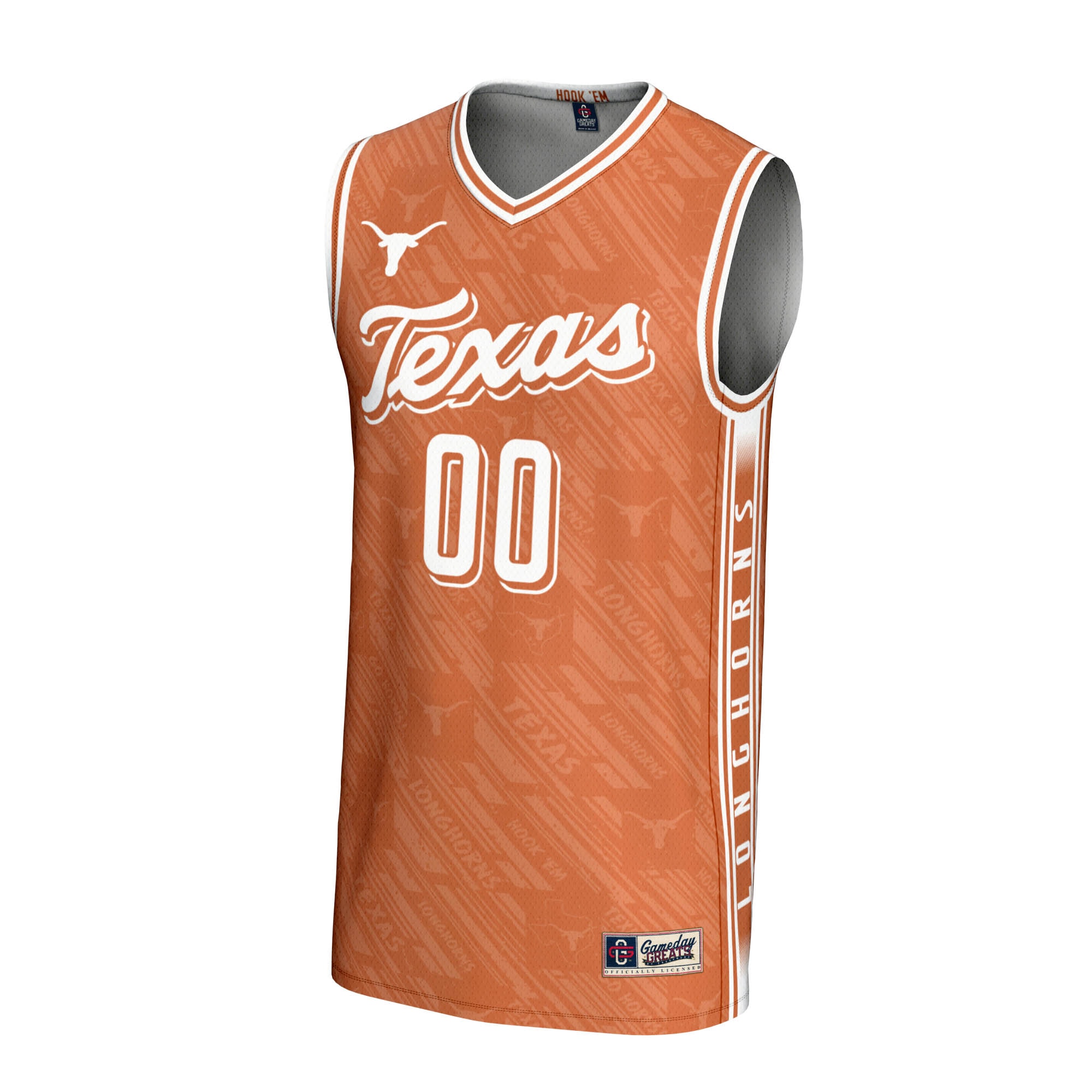 [NJP] Texas Longhorns GameDay Greats NIL Pick-A-Player Men's Basketball Highlight Print Lightweight Jersey - Texas Orange