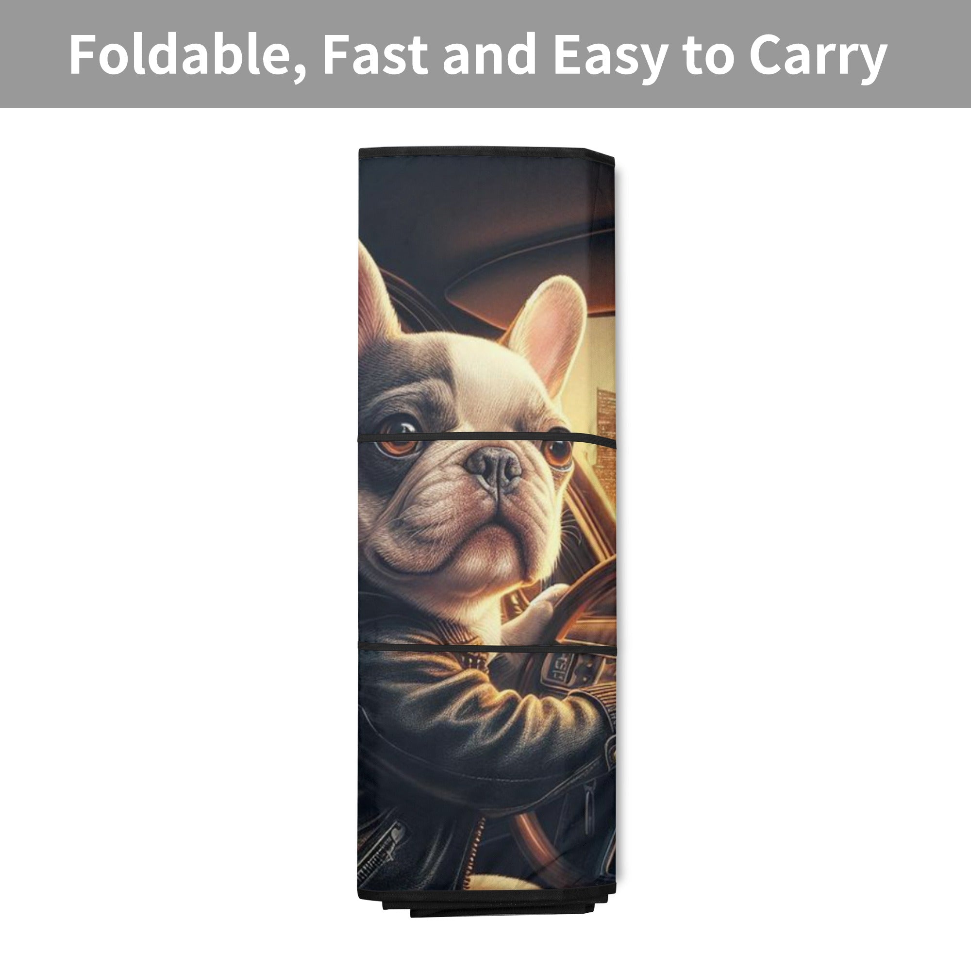 Safe Uber Driver - Bulldog Car Auto Sun Shade Winter Wear