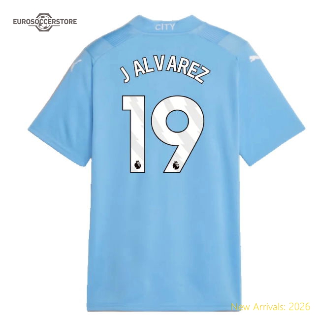 2023-2024 Man City Home Shirt (Kids) (J ALVAREZ 19)