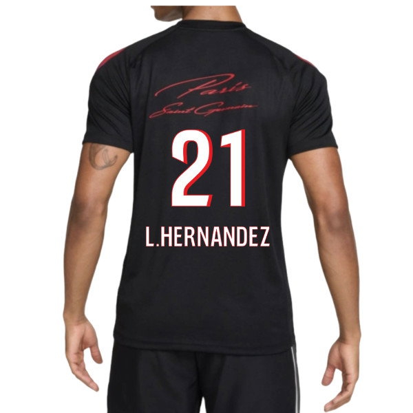 [DDJ] 2026-2027 PSG Strike Training Shirt (Black) (L.Hernandez 21)