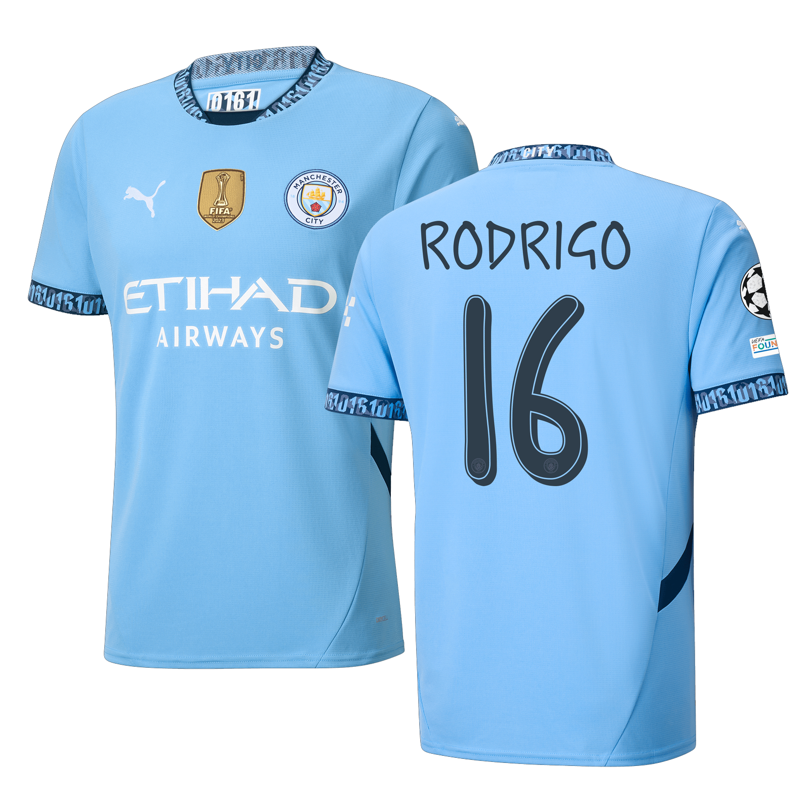 Manchester City Rodrigo 2024-2025 UCL Home Jersey – Authentic Shirt