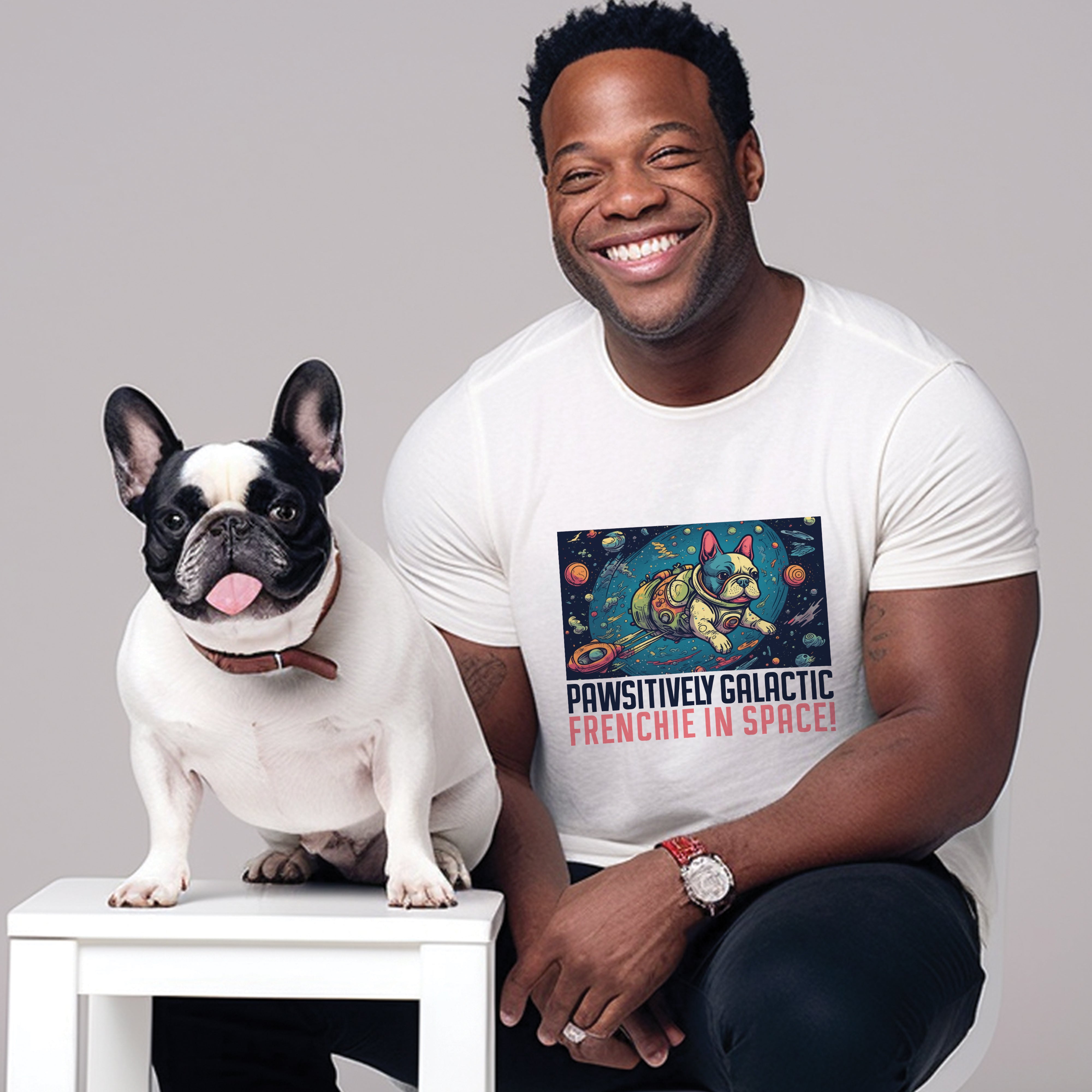 Comfy Frenchie In Space - Comfy Unisex T-shirt Everyday Use