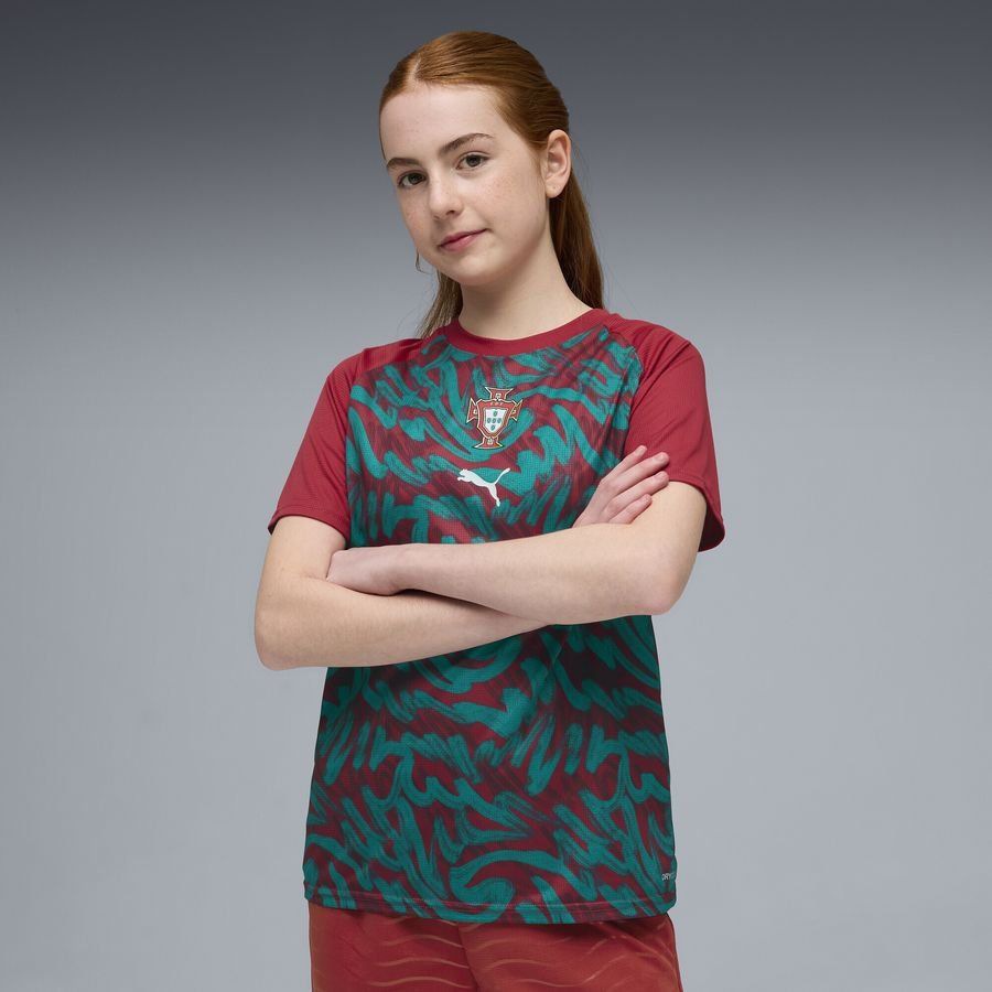 [EFKS] 2026 Portugal Pre Match World Cup Club Red/Green Lagoon Training Kids Uniform T