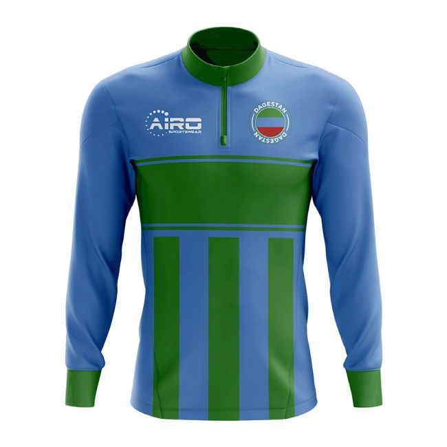 Premium Dagestan Concept Football Half Zip Midlayer Top (Blue-Green)