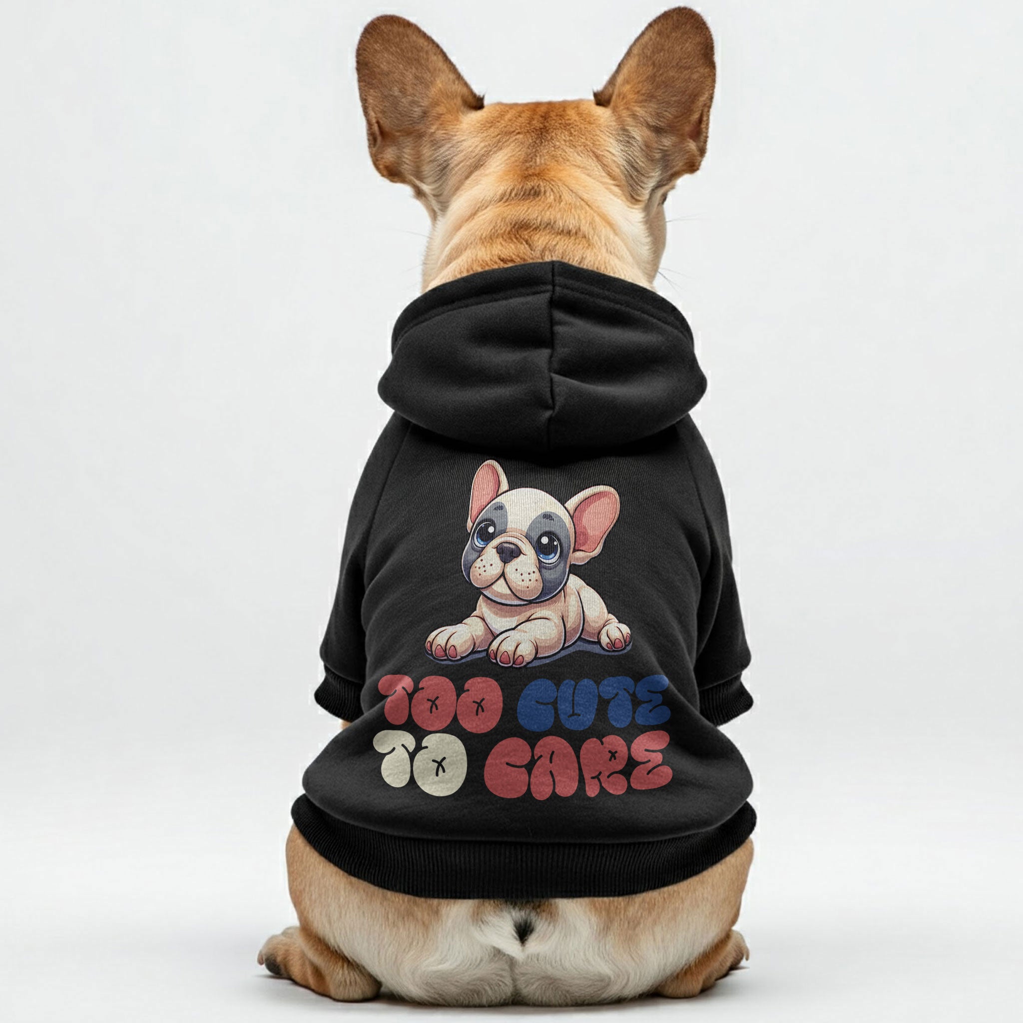 Too cute to care - Personalized French Bulldog Hoodies with Funny Quotes – Stylish, Cozy, and Premium 100% Cotton