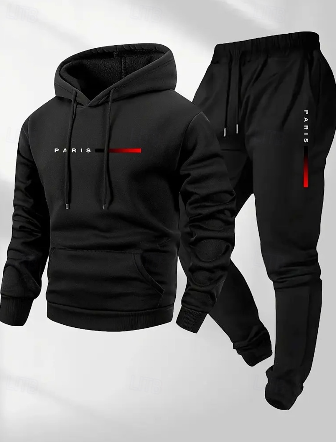 Men's 2 Piece Tracksuit Sports Sweatpants Hooded Sweatshirt with