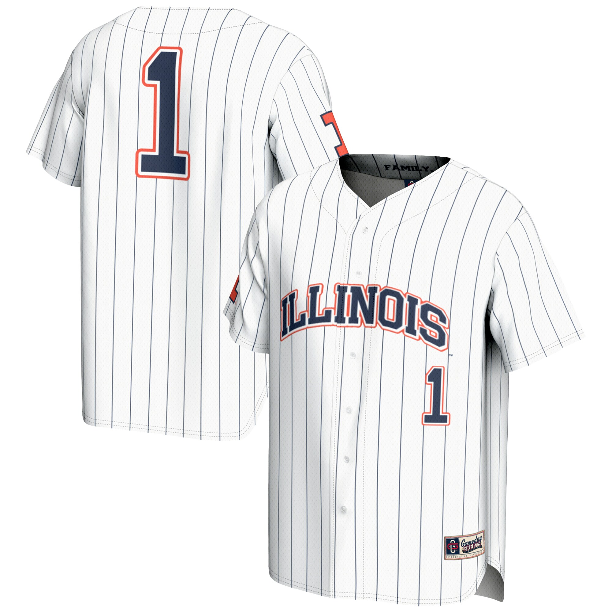 [DDG] Illinois Fighting Illini GameDay Greats Lightweight Baseball Jersey - White