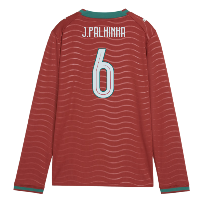2026-2027 Portugal Long Sleeve Home Shirt (Kids) (J.Palhinha 6)