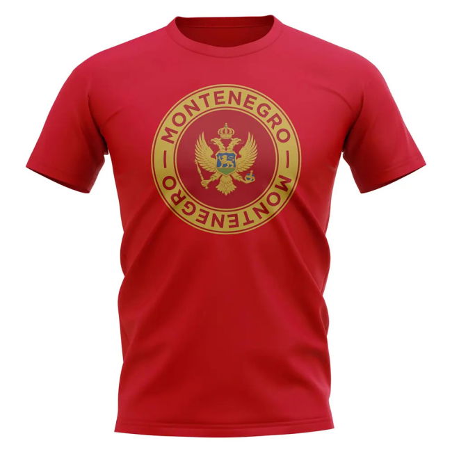 Montenegro Football Badge T-Shirt (Red) Performance Euro
