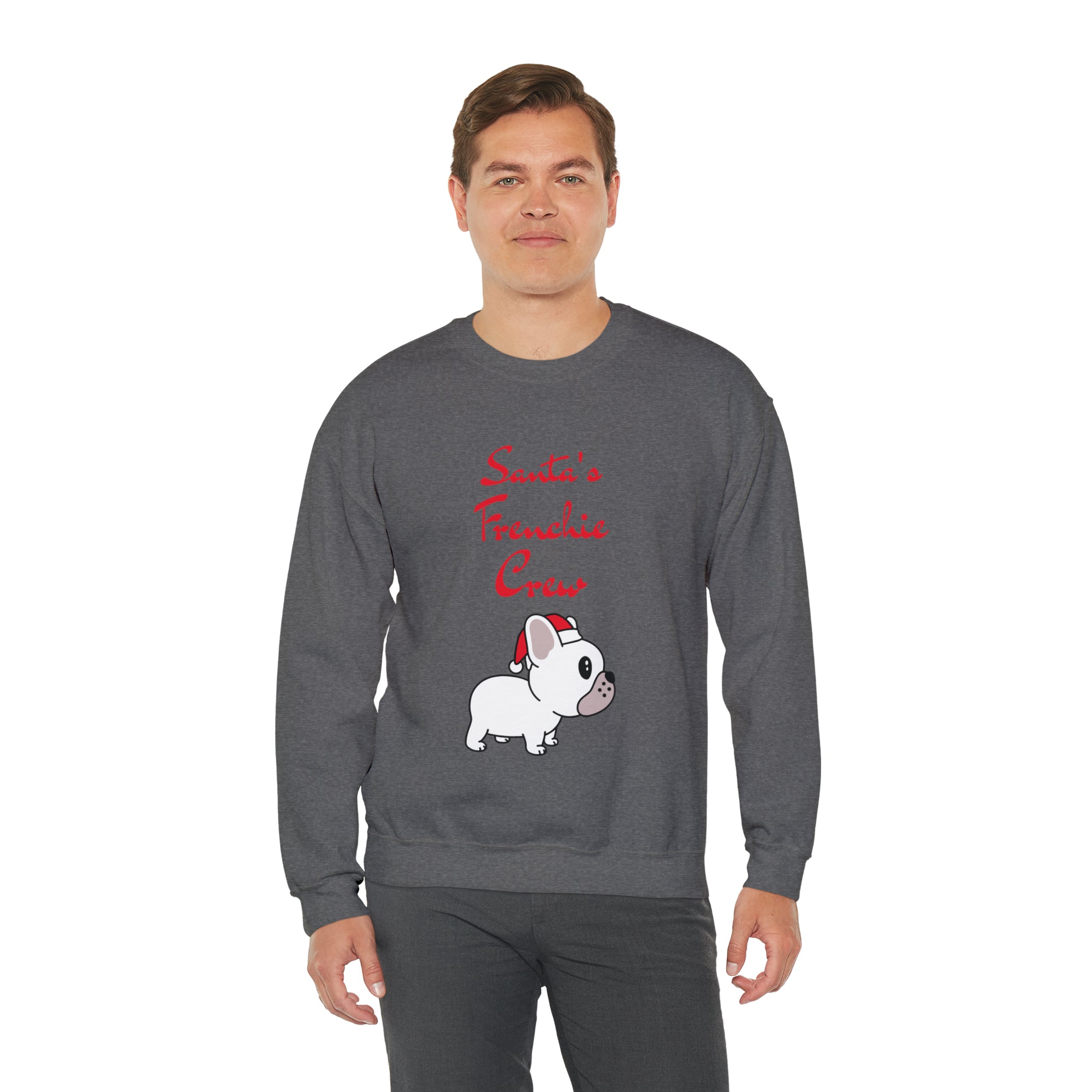 Fashion-Forward Santa's Frenchie Crew Sweater - Unisex Sweatshirt as a