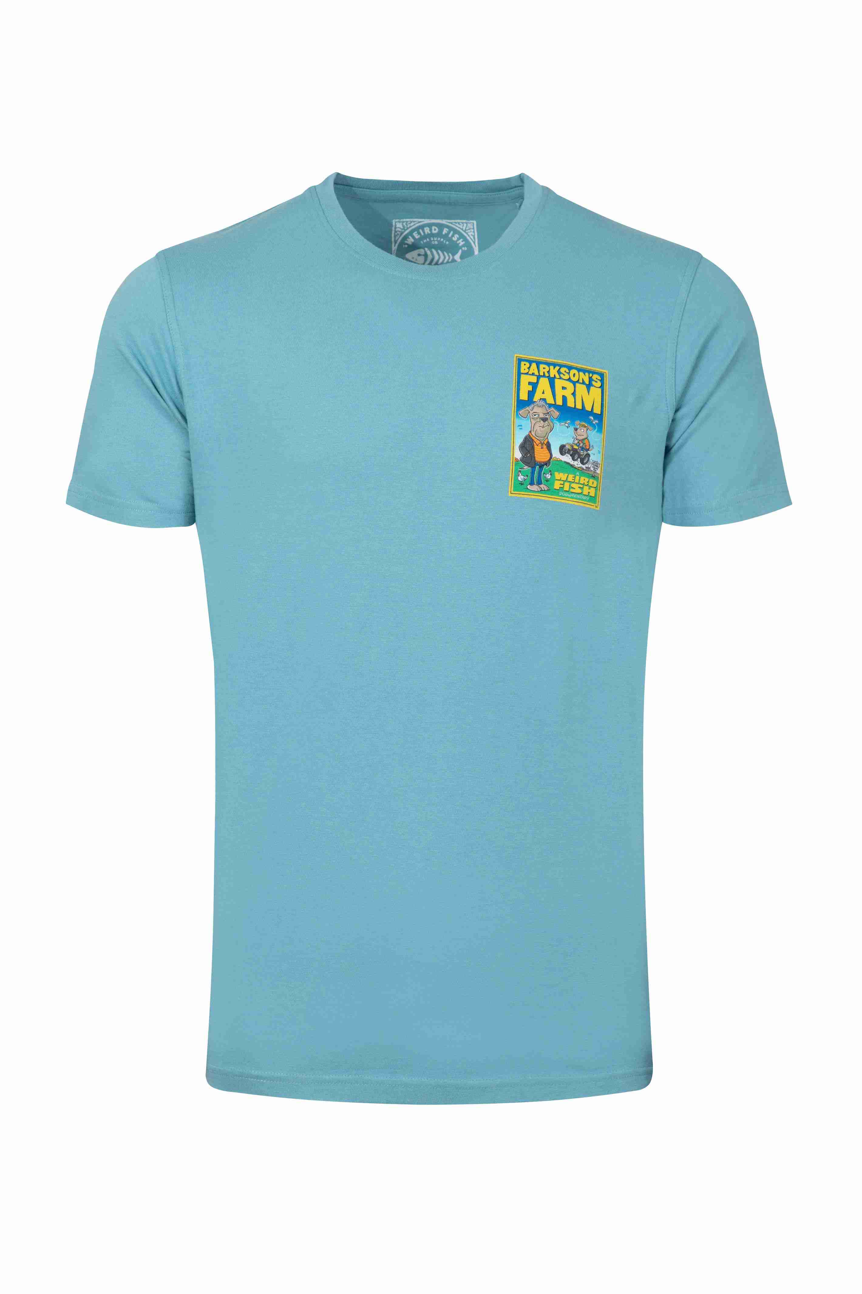 Barkson's Farm Back Print Artist T-Shirt Smoked Blue