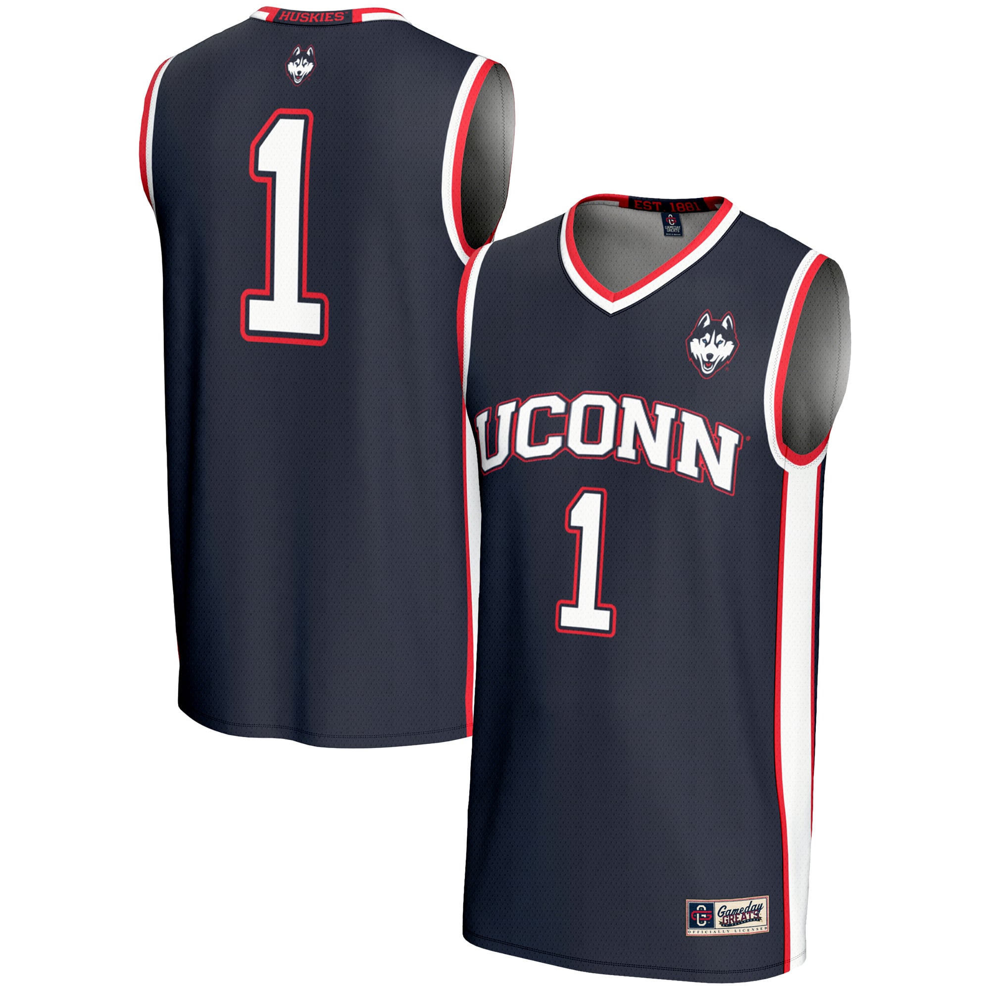 #1 UConn Huskies GameDay Greats Lightweight Basketball Jersey - Navy