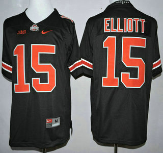 Men's OSU Ohio #15 Ezekiel Elliott Black 2024 performance comfortable