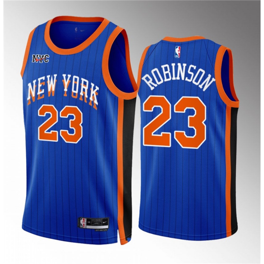 Cost-Effective Men's NY Knicks #23 Mitchell Blue Basketball Jersey