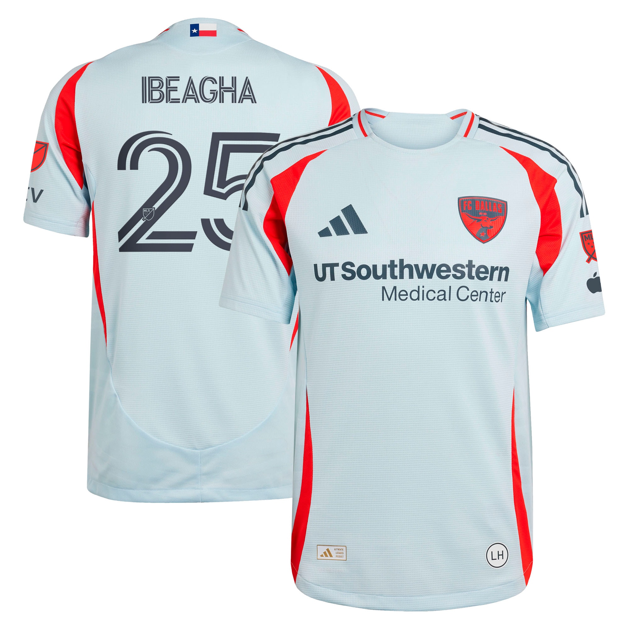 [JED] Women's Sebastien Ibeagha FC Dallas 2025 The Inferno Kit Authentic Player Jersey - Light Blue