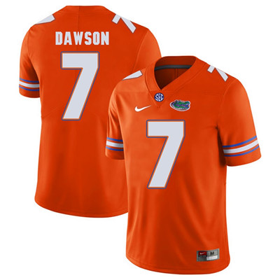 home jersey Men's None Duke Dawson #7 Orange 2024 Football Jersey