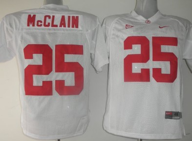 Men's Bama Crimson Tide White 2024 game day None #25 match worn Jersey