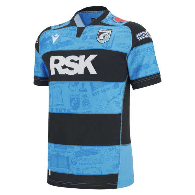Official Genuine 2025-2026 Cardiff Blues Home Poly Rugby Shirt (Kids)