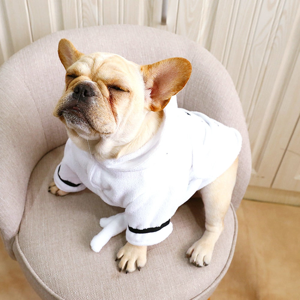 Pet-Lover Cozy Bathrobe For French Bulldog (ws58) for Everyday Wear