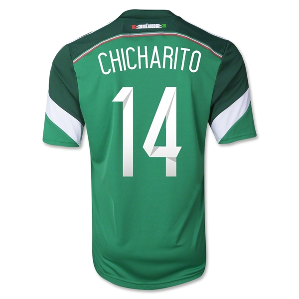 High Performance 2014 Mexico 14 CHICHARITO Home Green Soccer Jersey