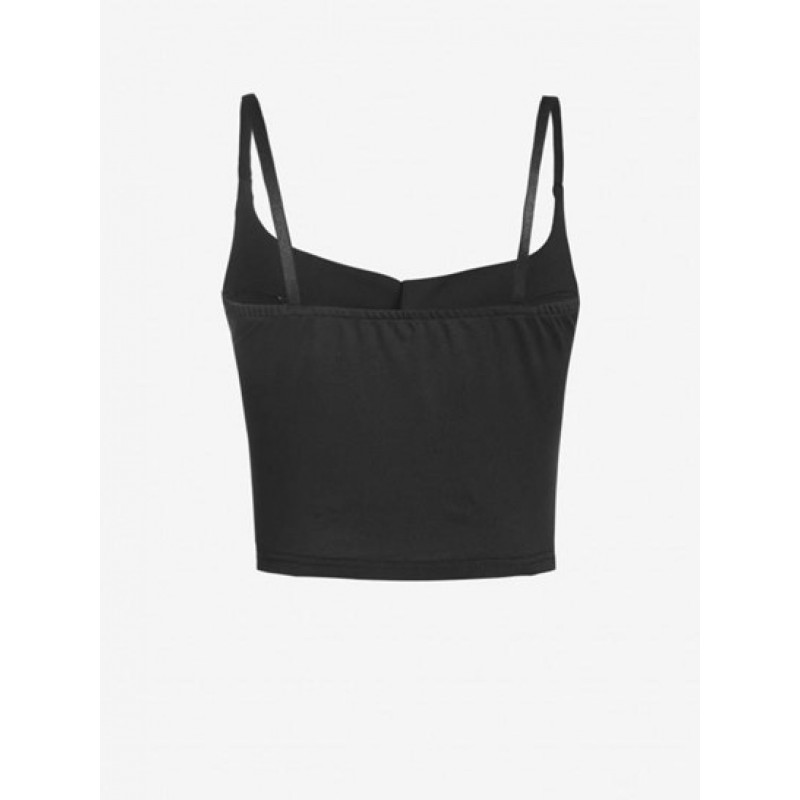 Solid Cropped Button Front Cami Top ZS8004