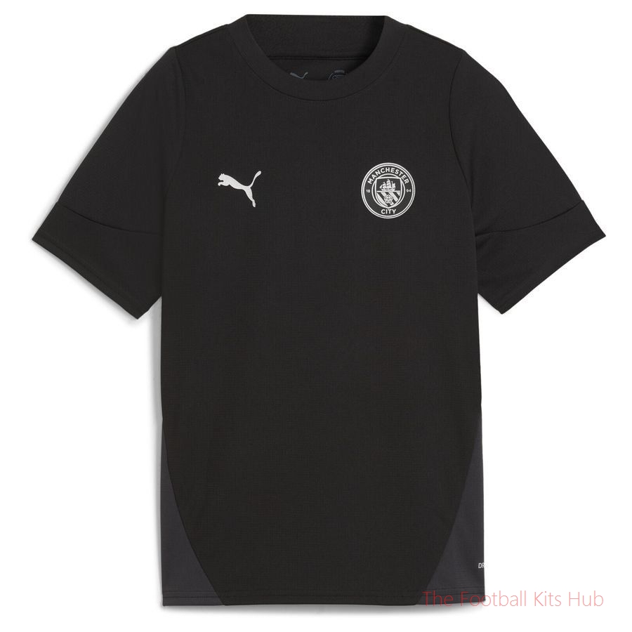 Manchester City Training T-Shirt - PUMA Black/Puma Silver Kids