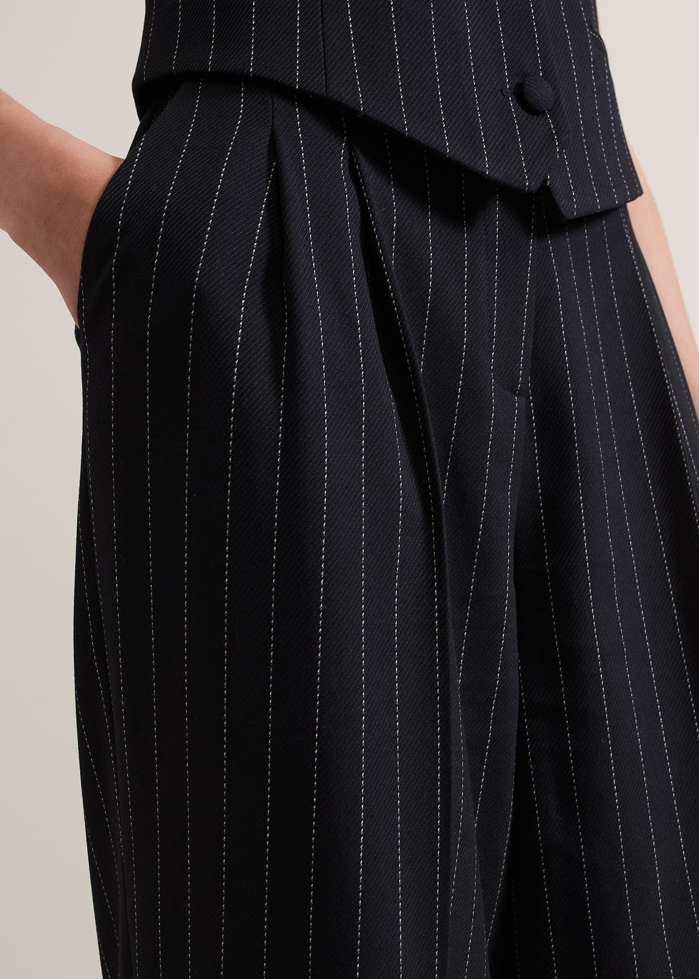 Pia Pinstripe Wide Leg Trousers